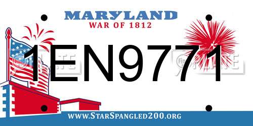 1EN9771 Maryland License Plate