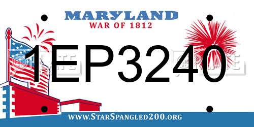 1EP3240 Maryland License Plate