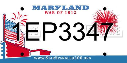 1EP3347 Maryland License Plate
