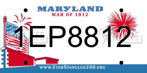 1EP8812 Maryland License Plate
