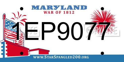 1EP9077 Maryland License Plate