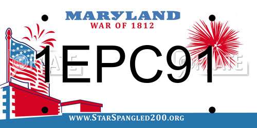 1EPC91 Maryland License Plate