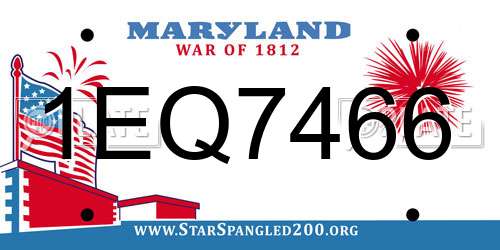 1EQ7466 Maryland License Plate