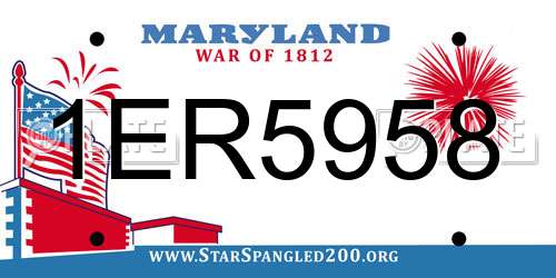 1ER5958 Maryland License Plate