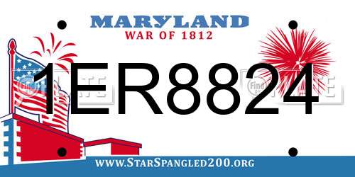1ER8824 Maryland License Plate