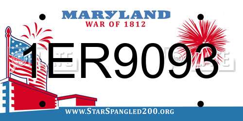 1ER9093 Maryland License Plate