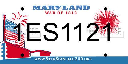 1ES1121 Maryland License Plate