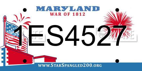 1ES4527 Maryland License Plate