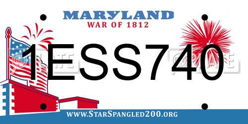 1ESS740 Maryland License Plate