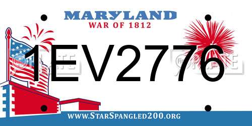 1EV2776 Maryland License Plate