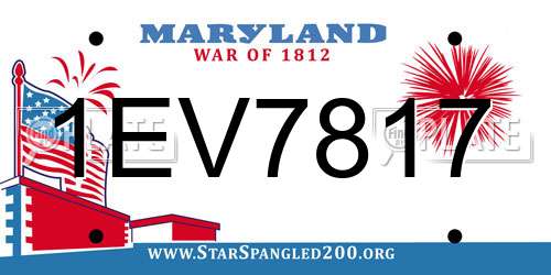 1EV7817 Maryland License Plate
