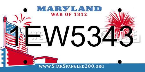 1EW5343 Maryland License Plate
