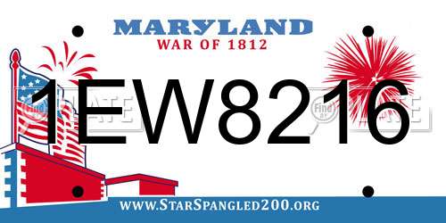 1EW8216 Maryland License Plate