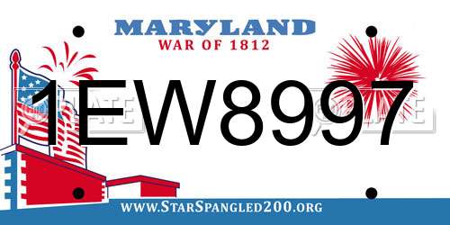 1EW8997 Maryland License Plate