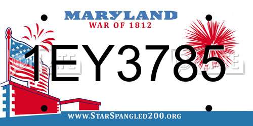 1EY3785 Maryland License Plate