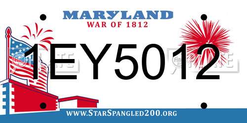 1EY5012 Maryland License Plate