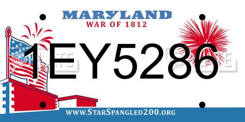 1EY5286 Maryland License Plate