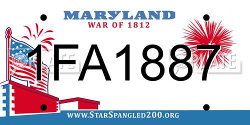 1FA1887 Maryland License Plate
