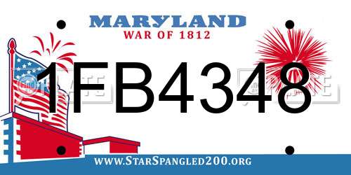 1FB4348 Maryland License Plate