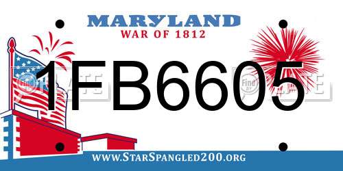 1FB6605 Maryland License Plate