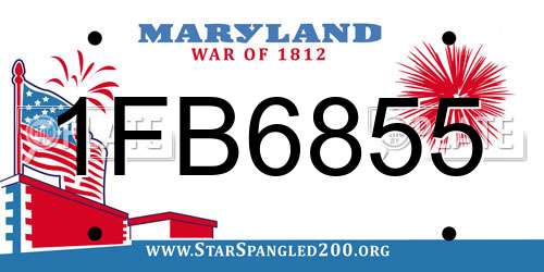 1FB6855 Maryland License Plate
