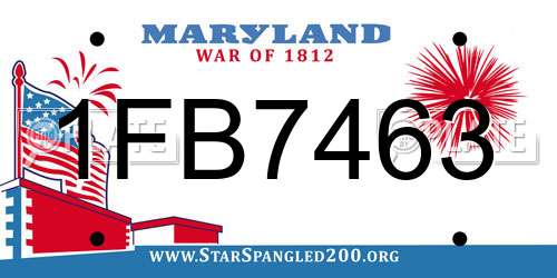 1FB7463 license plate in MD state