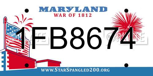 1FB8674 Maryland License Plate