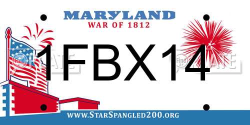 1FBX14 Maryland License Plate