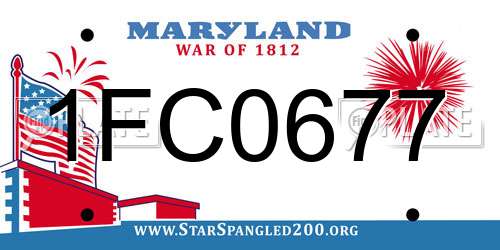 1FC0677 Maryland License Plate