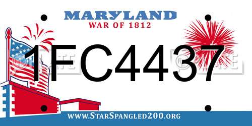 1FC4437 Maryland License Plate