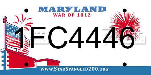 1FC4446 Maryland License Plate