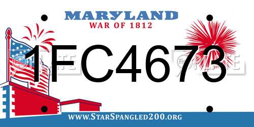 1FC4673 Maryland License Plate