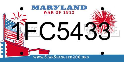1FC5433 Maryland License Plate