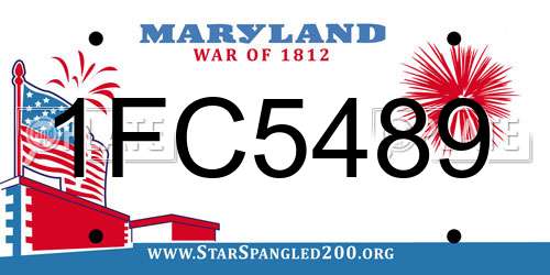 1FC5489 Maryland License Plate