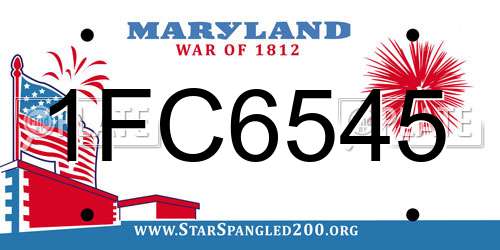 1FC6545 Maryland License Plate