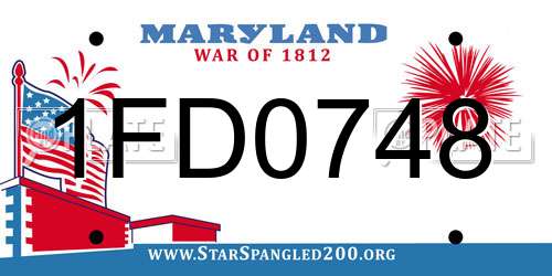 1FD0748 Maryland License Plate