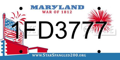 1FD3777 Maryland License Plate