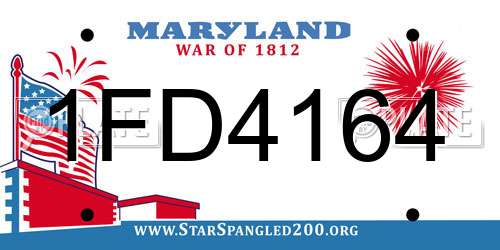 1FD4164 Maryland License Plate