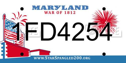 1FD4254 Maryland License Plate