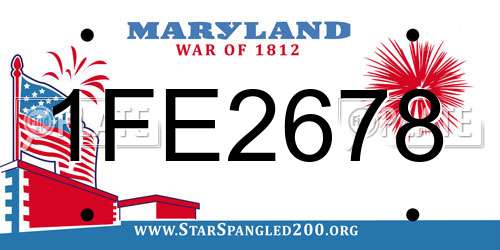 1FE2678 Maryland License Plate