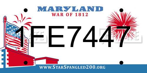 1FE7447 Maryland License Plate