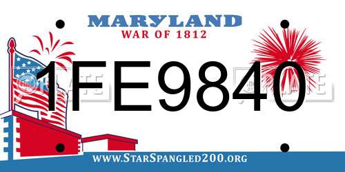1FE9840 Maryland License Plate