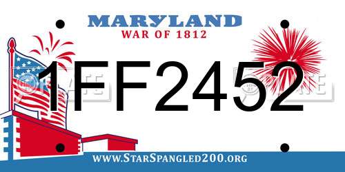 1FF2452 Maryland License Plate