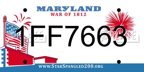 1FF7663 Maryland License Plate
