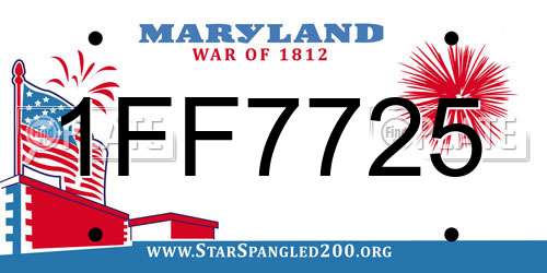 1FF7725 Maryland License Plate