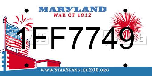 1FF7749 Maryland License Plate