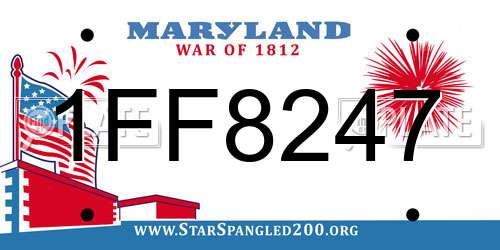 1FF8247 Maryland License Plate