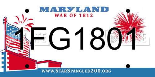1FG1801 Maryland License Plate