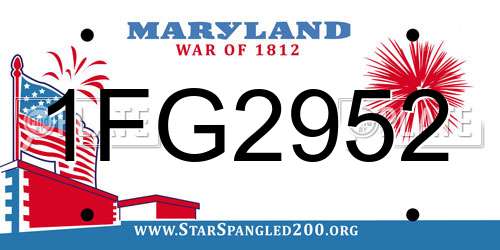 1FG2952 Maryland License Plate