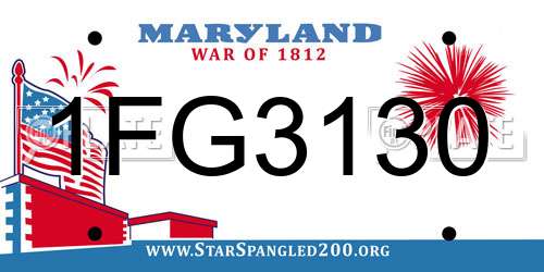 1FG3130 Maryland License Plate